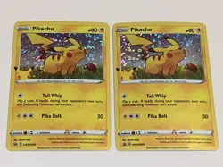 25th Anniversary General Mills Pokemon SWSH039 Pikachu Holo Card X2 NM/Mint - Image 1
