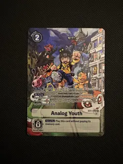 Digimon Card Alt Art Analog Youth EX1-066 R Near Mint Condition - Image 1