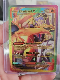 Charizard V Rainbow Foil Fan Art Vinyl Collector Card TG03/TG30 HP170 - Image 1