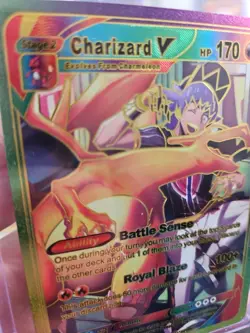 Charizard V Rainbow Foil Fan Art Vinyl Collector Card TG03/TG30 HP170 - Image 3