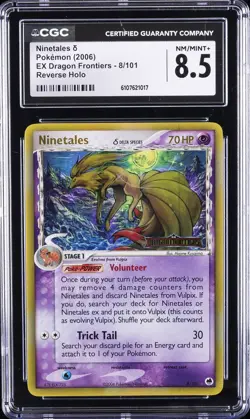 2006 POKEMON EX DRAGON FRONTIERS #8 NINETALES-REVERSE FOIL CGC 8.5 - Image 1