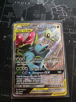Pokemon TCG Tag Team Celebi & Venusaur GX SM167 Sun & Moon Promo LP Holo - Image 1