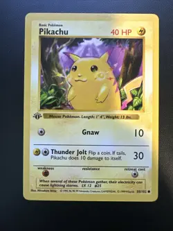 Pokemon TCG Pikachu Base Set 58/102 Regular 1st Edition Common - Image 1