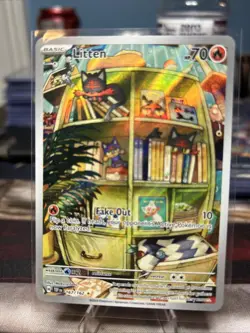Pokemon TCG Litten Temporal Force Full Art Illustration Rare 167/163 - Image 1