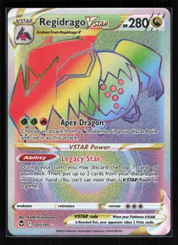 Regidrago VSTAR Secret Rare Pokemon SWSH12: Silver Tempest 201/195 LP - Image 1