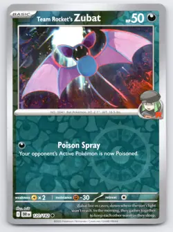 Pokemon Team Rocket's Zubat SV10: Destined Rivals DRI Reverse Holo 120/182 NM - Image 1