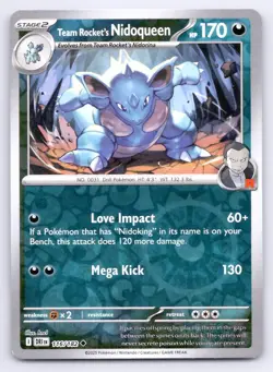 Pokemon Team Rocket's Nidoqueen Destined Rivals DRI UC REVERSE HOLO 116/182 NM - Image 1