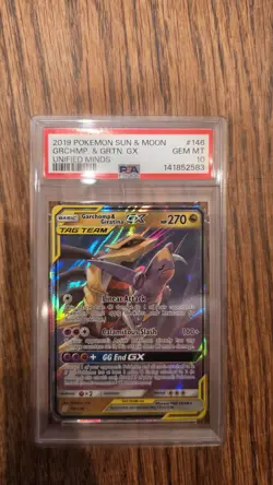 Garchomp & Giratina GX #146 2019 Pokemon Sun & Moon Unified Minds PSA 10 - Image 1