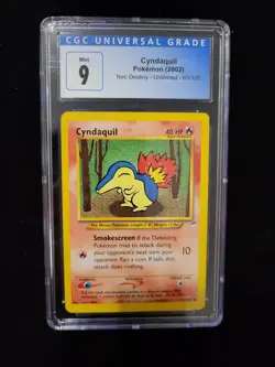 Pokemon Cgc 9 EX-MT Cyndaquil No 155 Neo Destiny 2001 S#6701 - Image 1