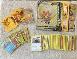 Pokemon- TCG Trading Cards Halos Gold Jumbo Basic ≈130 Cards 636996769739 - Image 1