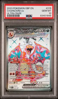 🔥🔥2023 POKEMON CARD OBF-EN CHARIZARD EX ULTRA RARE # 215 PSA 10 Gem Mint 🔥🔥 - Image 1