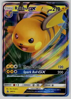 Raichu GX - SM213 Holo Promo Sun & Moon Promo Pokemon Near Mint - Image 1