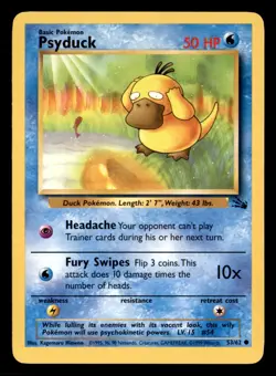 Psyduck 53/62 Common Fossil Pokemon Unlimited Lightly Played - Image 1