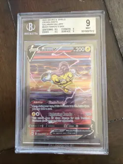Pokemon Raikou V GG41/GG70 Crown Zenith Galarian Gallery Full Art Holo Beckett 9 - Image 1