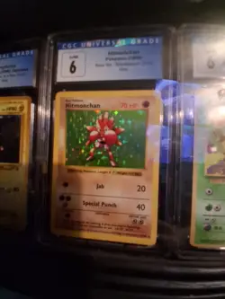 Pokemon Hitmonchan Base Set Shadowless Holo Rare #7 CGC 6 - Image 1