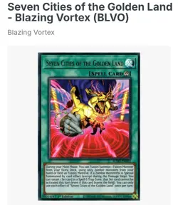 Seven Cities of the Golden Land BLVO-EN062 Blazing Vortex 1st Edition - Image 1