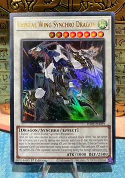Crystal Wing Synchro Dragon (UR) 1st Edition Ultra Rare RA02 Yugioh! NM - Image 1