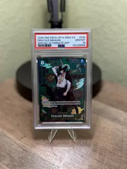 2026 One Piece Op14 Azure Sea's Seven Dracule Mihawk SP Alt Art PSA 10 GEM MT - Image 1