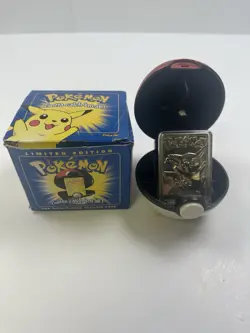 Pokemon Pikachu 1999 Burger King 23k Gold Plated Card #25- Pokeball Vintage - Image 1