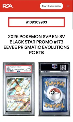Eevee SVP 173 Pokemon Center Stamped PSA 9 Prismatic Evolutions - Image 5