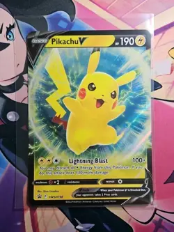 Pikachu V SWSH198 Jumbo Promo SWSH Black Star Pokemon NM - Image 1