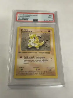 Pokemon TCG Sandshrew Base Set Shadowless 1st Edition PSA 9 62/102 1999 - Image 1