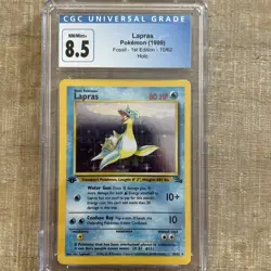 1999 Pokemon Fossil Lapras Holo 1st edition #10/62 CGC 8.5 NM/Mint+ - Image 1