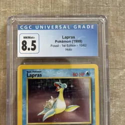 1999 Pokemon Fossil Lapras Holo 1st edition #10/62 CGC 8.5 NM/Mint+ - Image 3