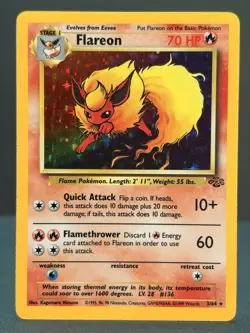Flareon 3/64 Unlimited Holo Rare - Pokemon Jungle Set LP - Image 1