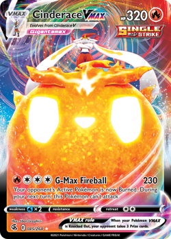 Cinderace VMAX 045/264 Holo VMAX Rare Fusion Strike Pokemon Near Mint - Image 1
