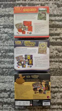Pokemon Lot of 3: Scarlet & Violet, Surging Sparks,Shining Fates Factory Sealed - Image 3