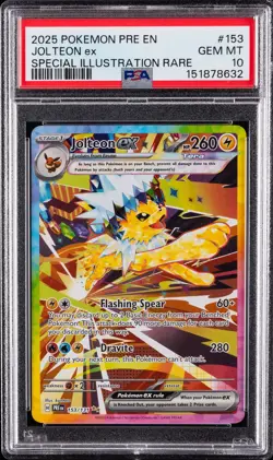 2025 POKEMON PRE EN-PRISMATIC EVOLUTIONS #153 JOLTEON EX PSA 10 - Image 1