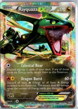 Rayquaza EX 85/124 Holo EX Rare Dragons Exalted Pokemon Lightly Played - Image 1