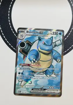 Pokemon TCG Blastoise EX 184/165 Scarlet and Violet 151 Ultra Rare Full Art - Image 1