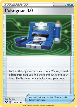 4x Pokegear 3.0 174/202 Sword & Shield NM/M Pokemon Playset x4 - Image 1