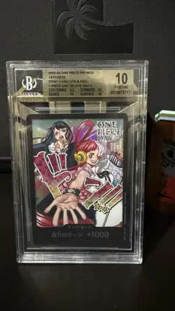 2022-24 ONE PIECE PROMOS JPN DON!! CARD UTA & ADO BGS 10 - Image 1