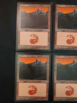 4x Mountian Middle Chasm Portal Mixed Condition Basic Mana Land Red Magic MTG - Image 2