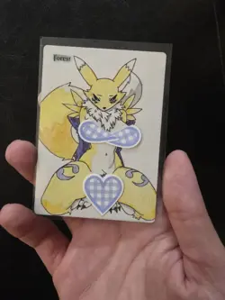 Magic MTG Altered Forest Land Card | Hand Colored & Painted Anime Furry - Image 2