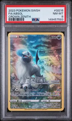 2023 POKEMON SWORD & SHIELD CROWN ZENITH #GG16 FULL ART/ABSOL PSA 8 - Image 1