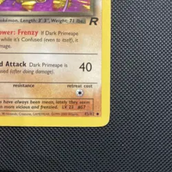 Dark Primeape 43/82 Team Rocket 1st Edition Pokemon TCG Card Near Mint - Image 5