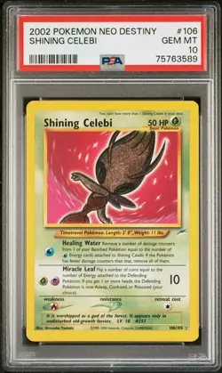 Pokemon Shining Celebi Neo Destiny Unlimited Holo Secret Rare #106 PSA 10 - Image 1