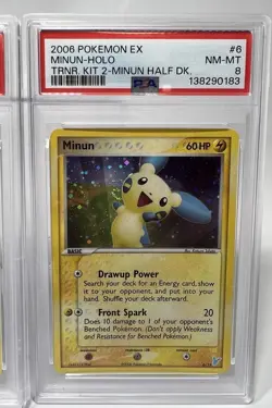 2006 POKEMON EX TRAINER KIT PLUSLE MINUN HALF DECK #6 BOTH SWIRL PSA 8 SET - Image 3