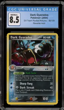 Pokemon Dark Gyarados EX Team Rocket Returns Reverse Holo CGC 8.5 - Image 1