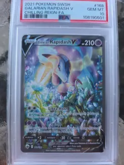 PSA 10 GALARIAN RAPIDASH 168 CHILLING REIGN ALT ART SWORD & SHIELD POKEMON - Image 1