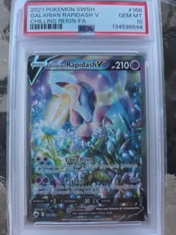 PSA 10 GALARIAN RAPIDASH 168 CHILLING REIGN ALT ART SWORD & SHIELD POKEMON - Image 3