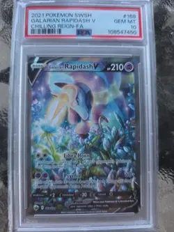 PSA 10 GALARIAN RAPIDASH 168 CHILLING REIGN ALT ART SWORD & SHIELD POKEMON - Image 5