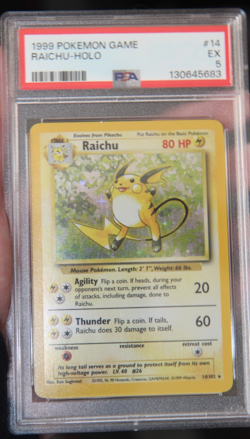Pokemon Base Set Raichu Holo 14/102 PSA 5 - Image 1
