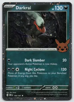 Darkrai (Cosmos Holo) 136/197 Holo Trick or Trade BOOster 2024 Pokemon NM - Image 1