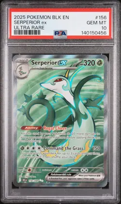 2025 POKEMON BLK EN-BLACK BOLT ULTRA RARE #156 SERPERIOR EX PSA 10 - Image 1