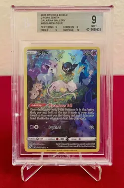 Pokemon TCG Mew GG10/GG70 Crown Zenith Galarian Gallery Full Art Holo BGS 9 GG10 - Image 1